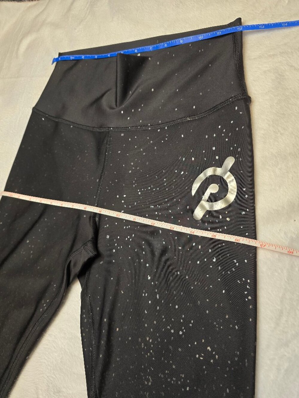 Peloton Sparkle Foil High Rise Leggings Metallic Speckle Black Women's Large L - Picture 5 of 6